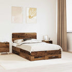 Bed frame with headboard Reclaimed Wood 120 x 190 cm Engineered wood