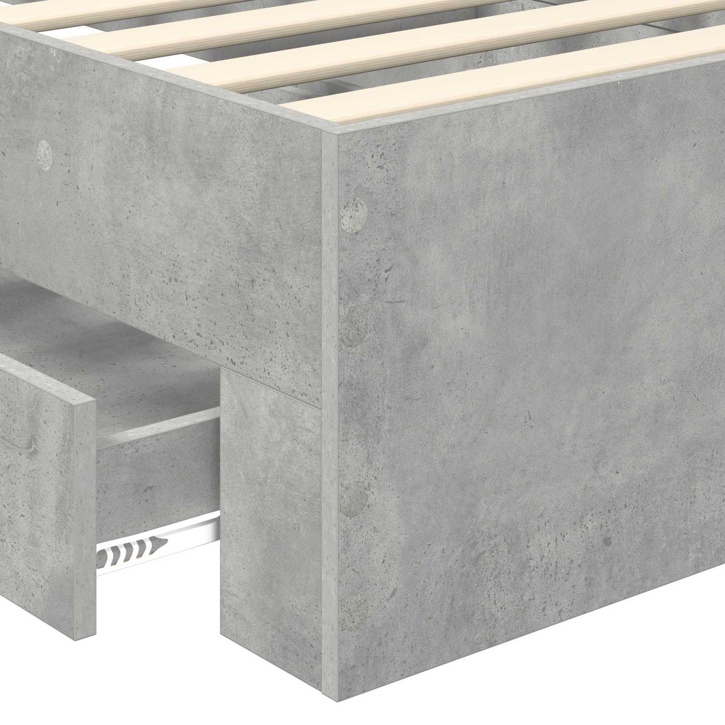 Bedframe met hoofdeinde Beton Grijs 100 x 200 cm Bewerkt hout