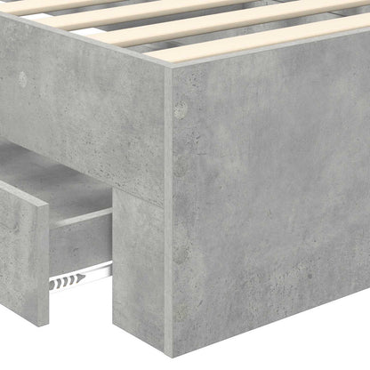 Bedframe met hoofdeinde Beton Grijs 100 x 200 cm Bewerkt hout