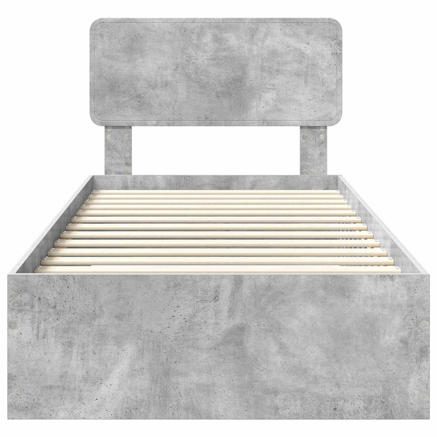 Bedframe met hoofdeinde Beton Grijs 100 x 200 cm Bewerkt hout
