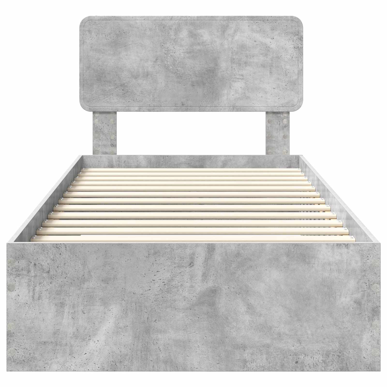 Bedframe met hoofdeinde Beton Grijs 100 x 200 cm Bewerkt hout