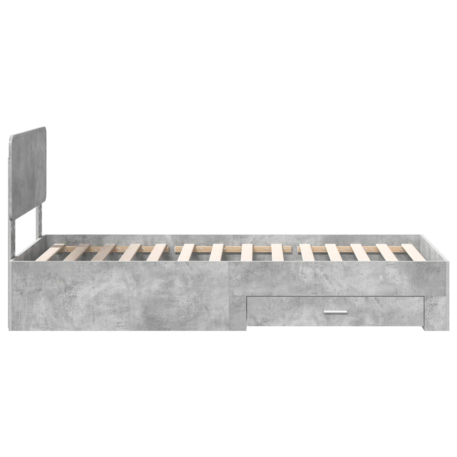 Bedframe met hoofdeinde Beton Grijs 100 x 200 cm Bewerkt hout