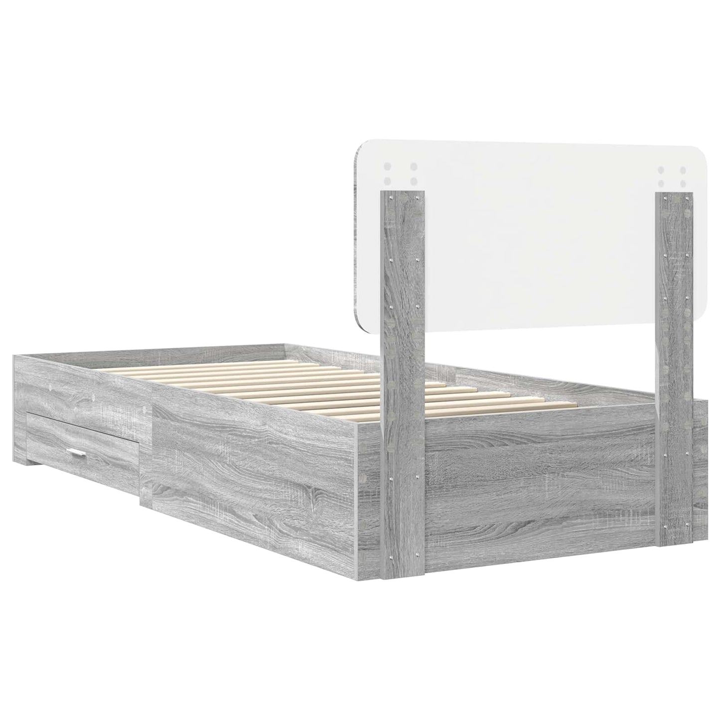 Bedframe met hoofdeinde Grijs Sonoma 100 x 200 cm Bewerkt hout