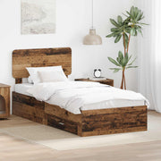 Bedframe 100x200 cm oudhout met lades