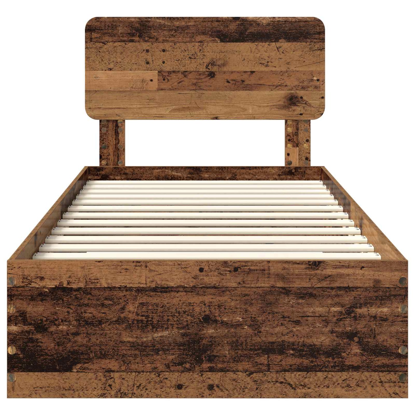 Bedframe met hoofdeinde Oudhout 100 x 200 cm Bewerkt hout