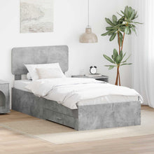 Bedframe met hoofdeinde Beton Grijs 90 x 200 cm Bewerkt hout
