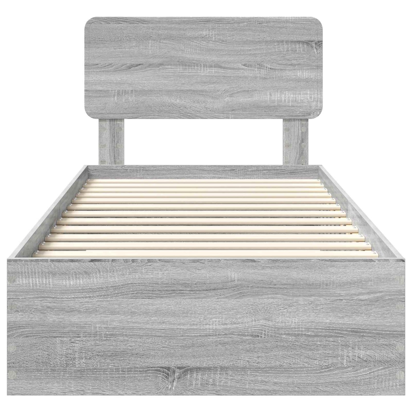 Bedframe met hoofdeinde Grijs Sonoma 90 x 200 cm Bewerkt hout