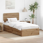 Bed Frame with Headboard Artisan Oak 90 x 200 cm Engineered Wood