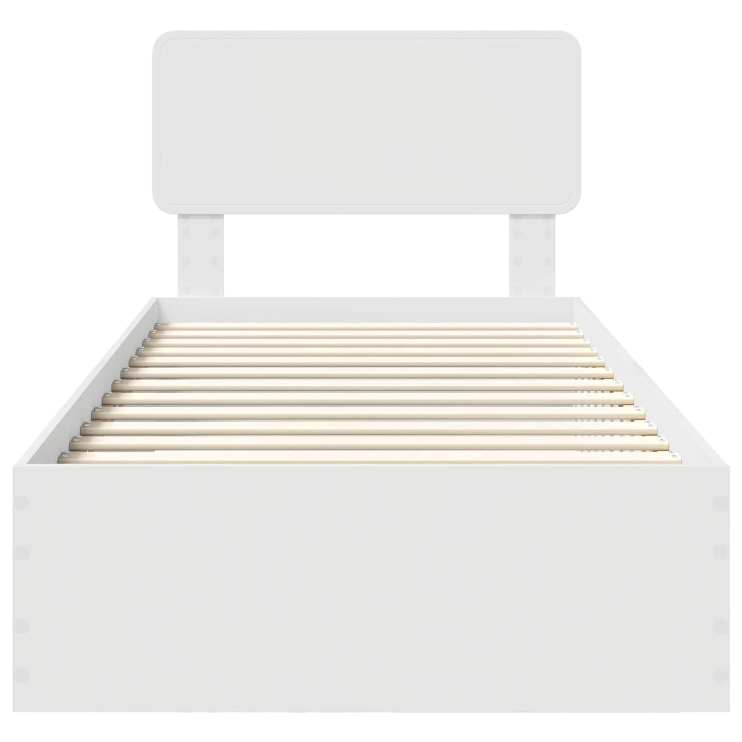Bedframe met hoofdeinde met lade Wit 90 x 190 cm Bewerkt hout