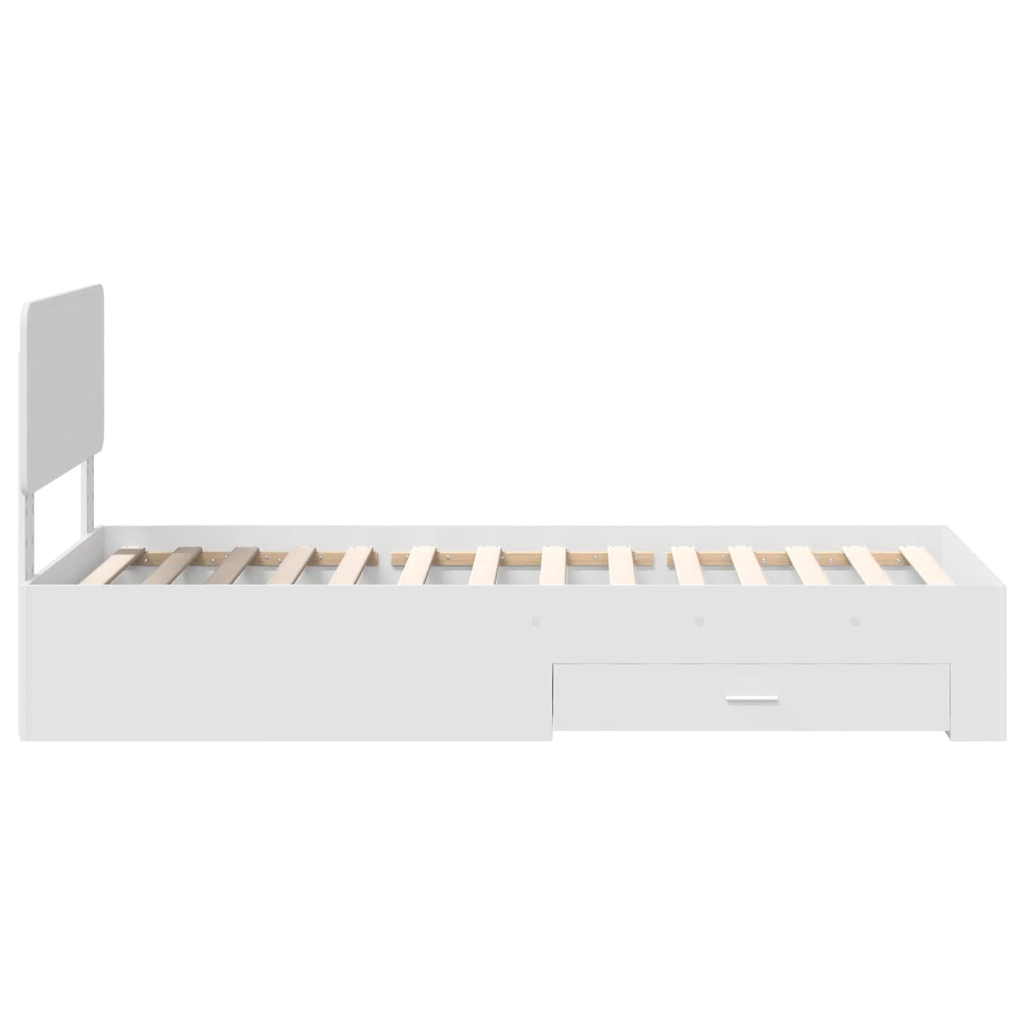 Bedframe met hoofdeinde met lade Wit 90 x 190 cm Bewerkt hout
