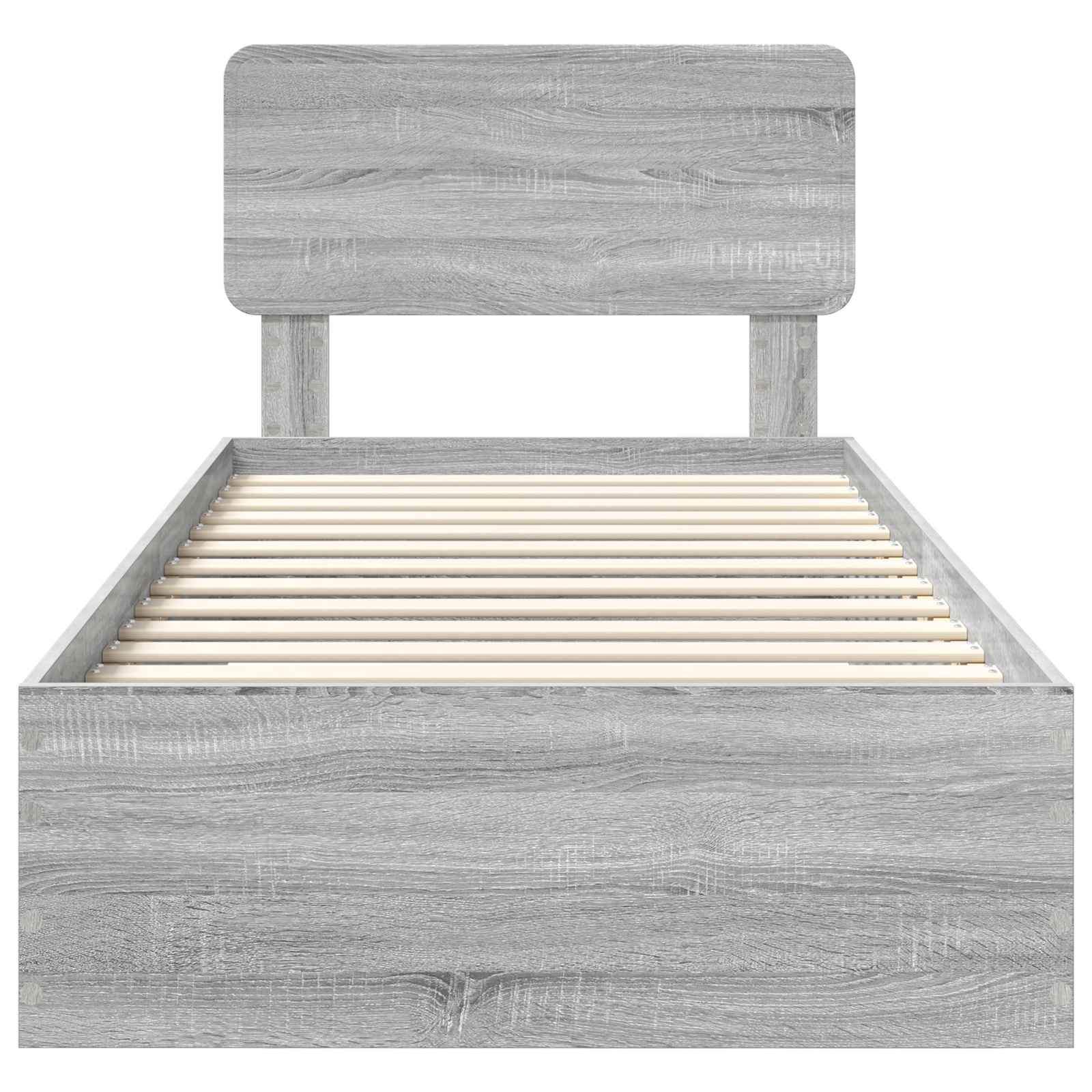 Bedframe met hoofdeinde Grijs Sonoma 90 x 190 cm Bewerkt hout