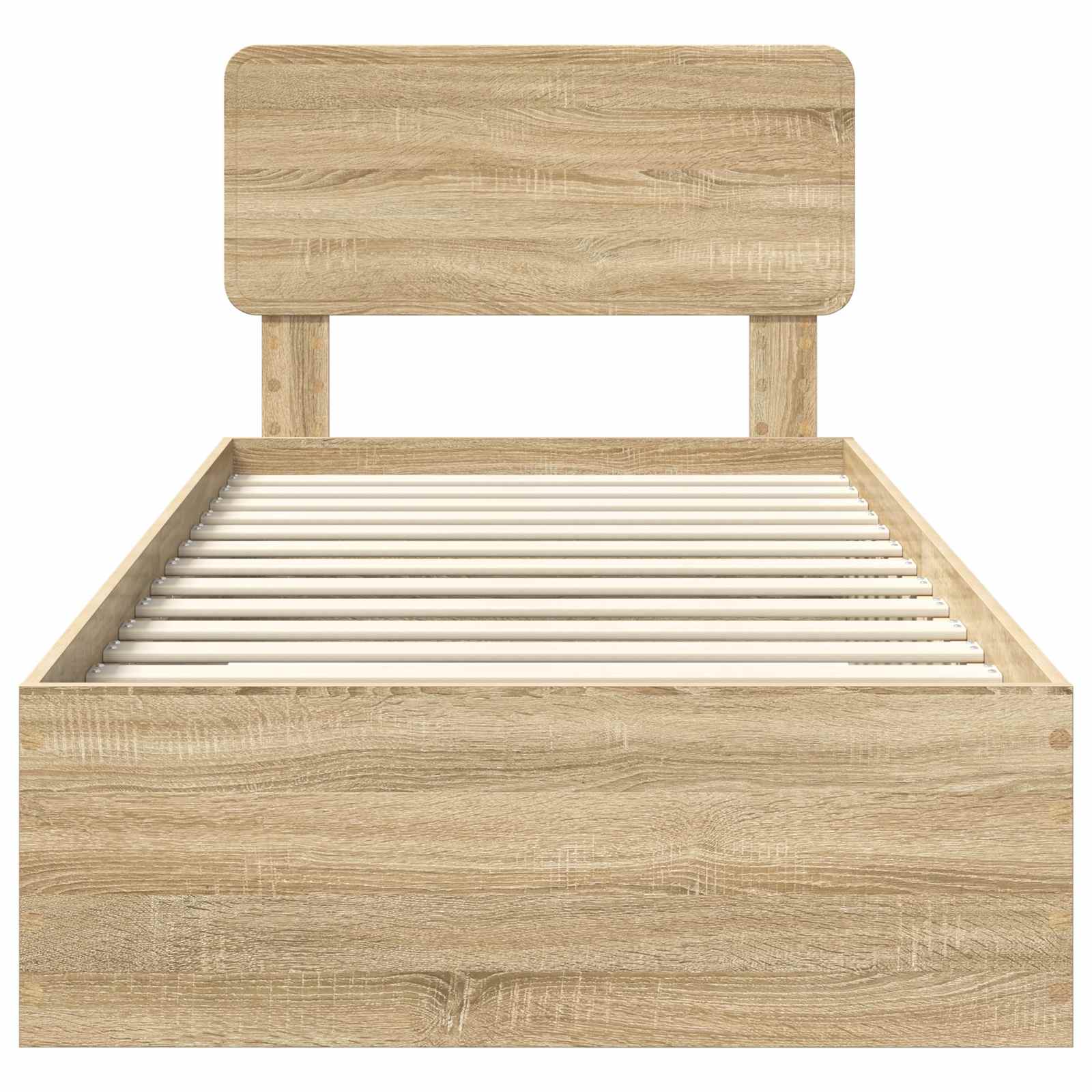 Bedframe met hoofdeinde Sonoma Eiken 75 x 190 cm Bewerkt hout