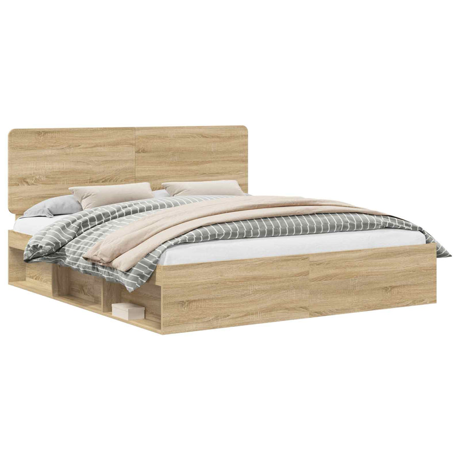 Bedframe met hoofdeinde Sonoma 200 x 200 cm Massief grenenhout
