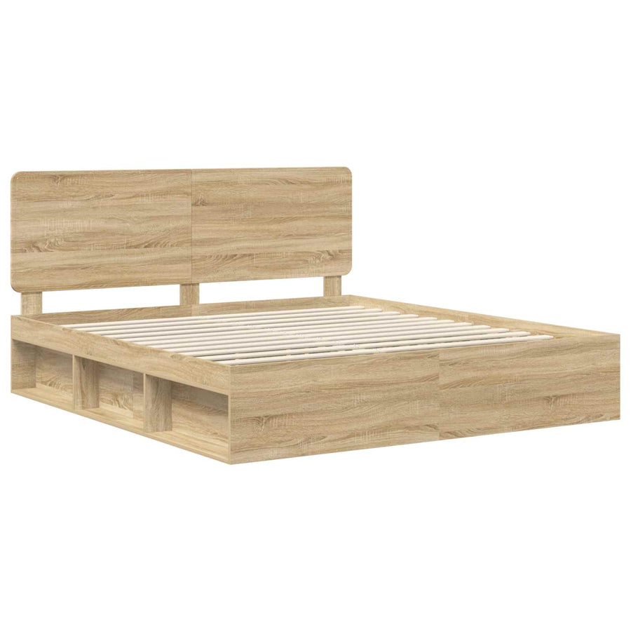 Bedframe met hoofdeinde Sonoma 200 x 200 cm Massief grenenhout