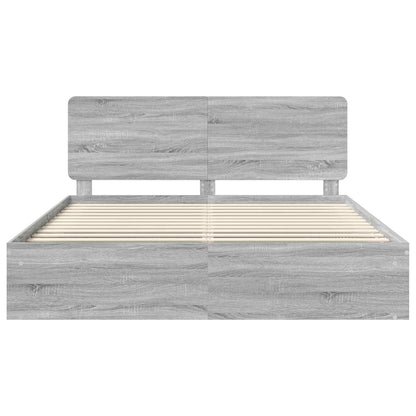 Bedframe Grijs Sonoma 200 x 200 cm Massief grenenhout