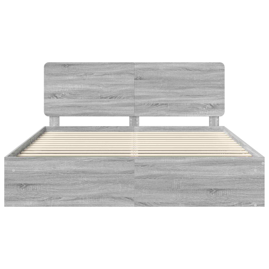Bedframe Grijs Sonoma 200 x 200 cm Massief grenenhout