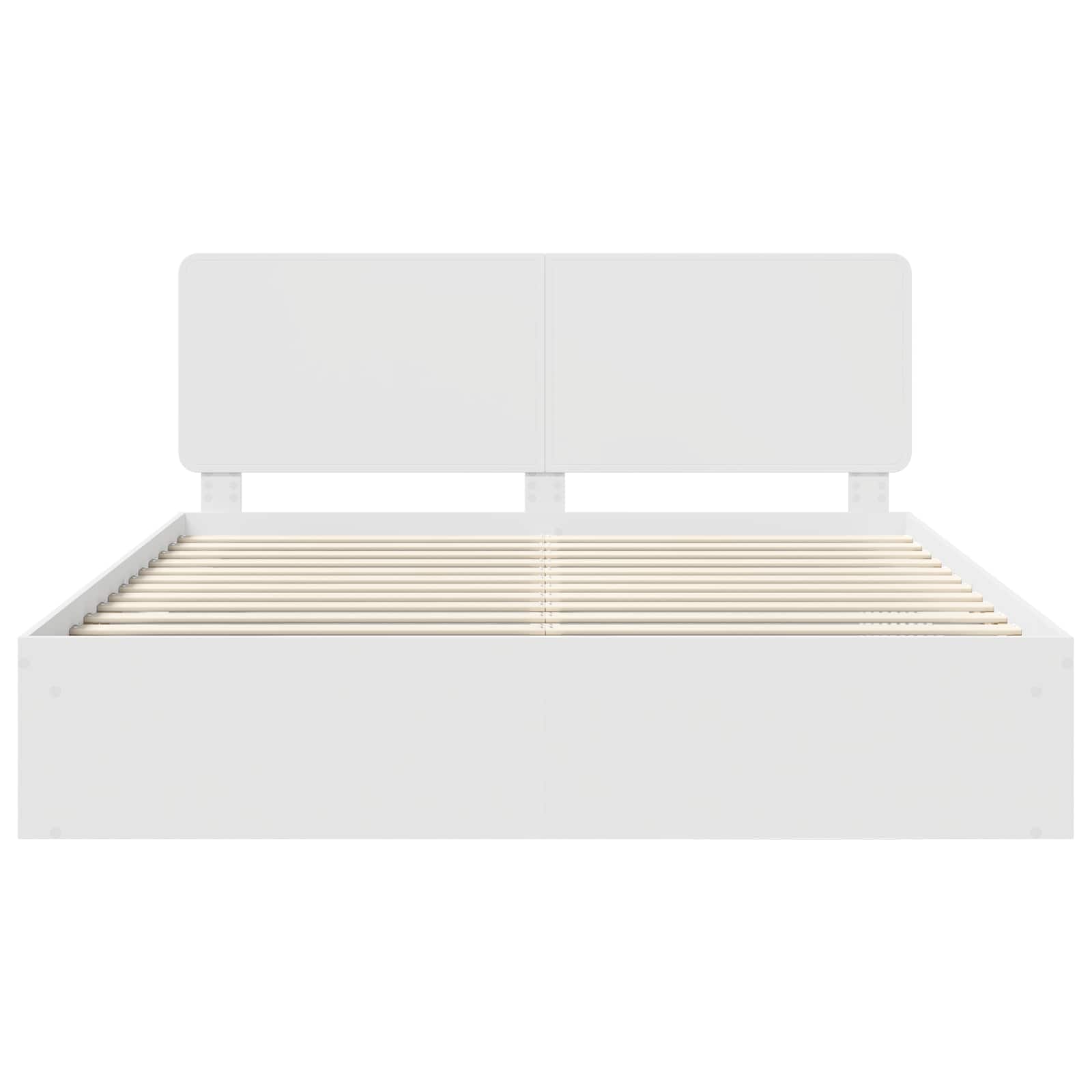 Bedframe met hoofdeinde Wit 180 x 200 cm Massief grenenhout