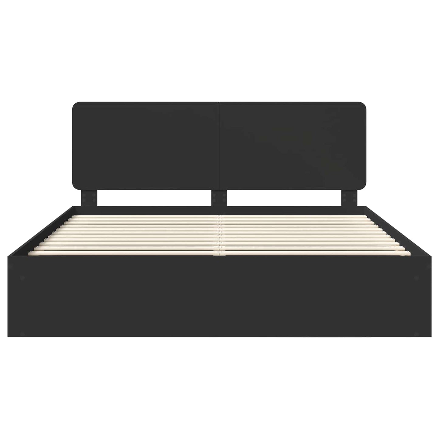 Bedframe Met Hoofdeinde Massief Grenenhout Zwart 180 x 200 cm
