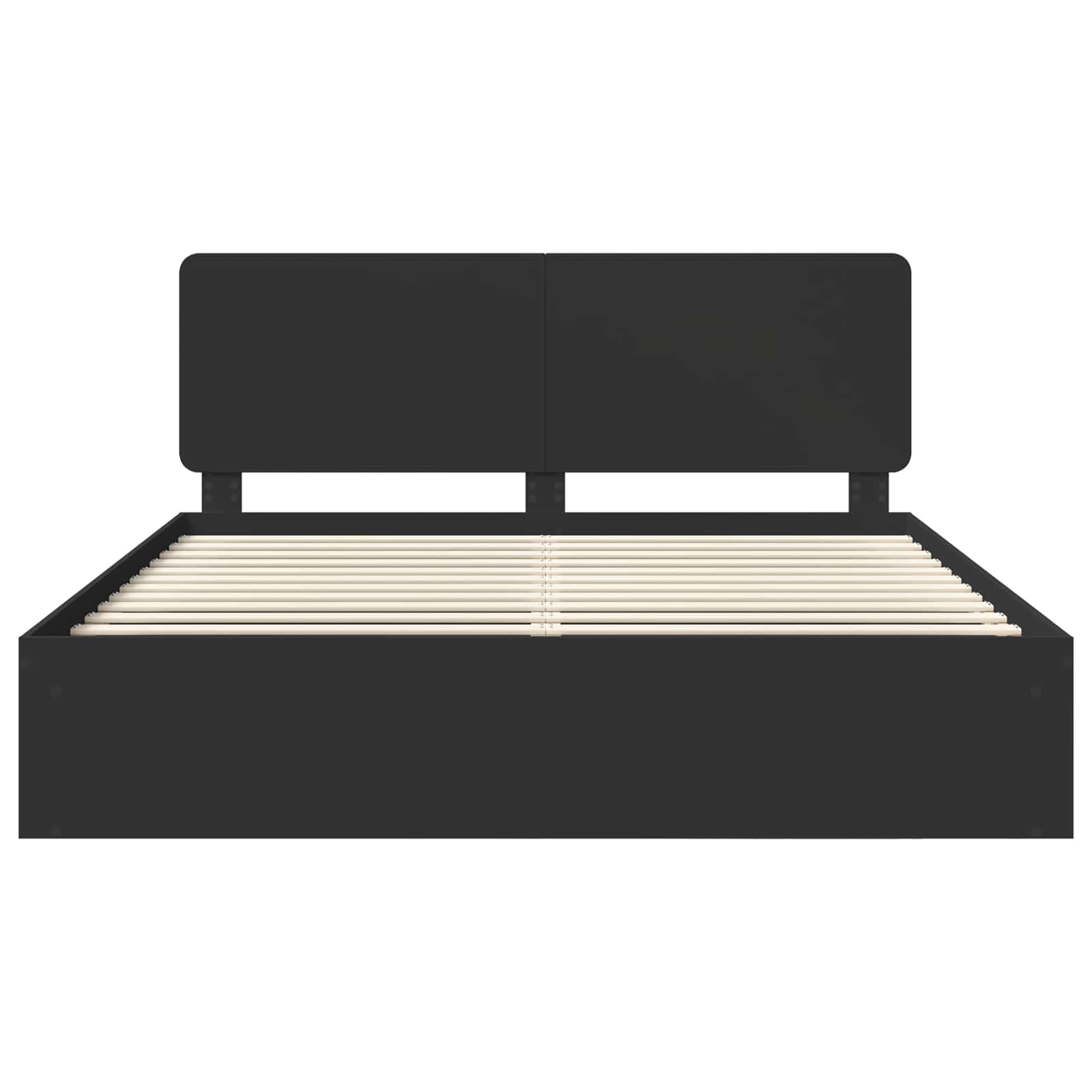 Bedframe Met Hoofdeinde Massief Grenenhout Zwart 180 x 200 cm