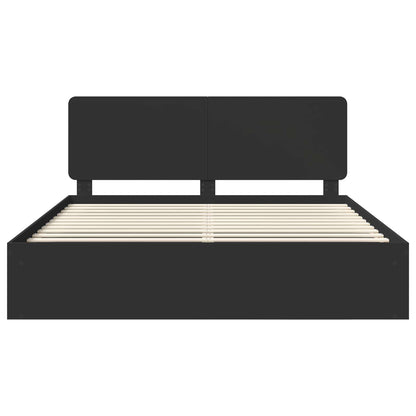 Bedframe Met Hoofdeinde Massief Grenenhout Zwart 180 x 200 cm