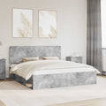 Bedframe met hoofdeinde Beton 180 x 200 cm Massief grenenhout