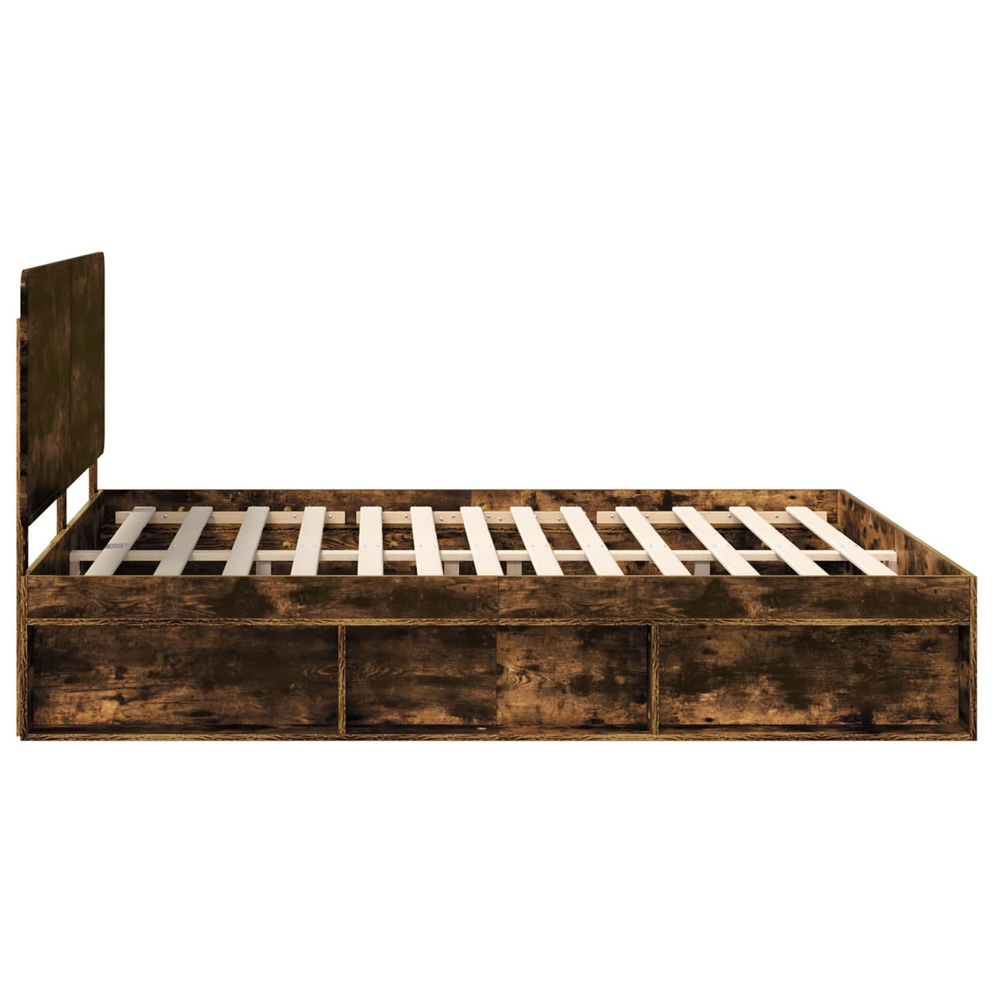 Bedframe Gerookt eiken 180 x 200 cm Massief grenenhout
