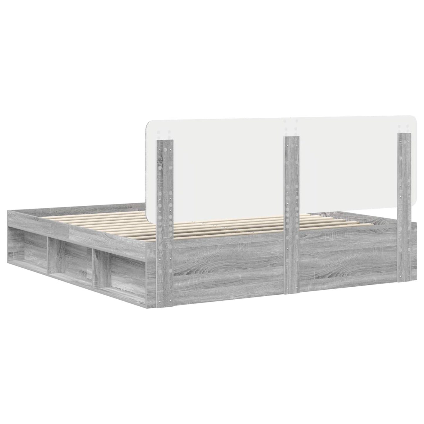 Bedframe Grijs Sonoma 180 x 200 cm Massief grenenhout