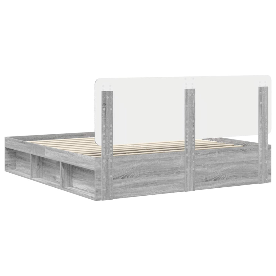Bedframe Grijs Sonoma 180 x 200 cm Massief grenenhout