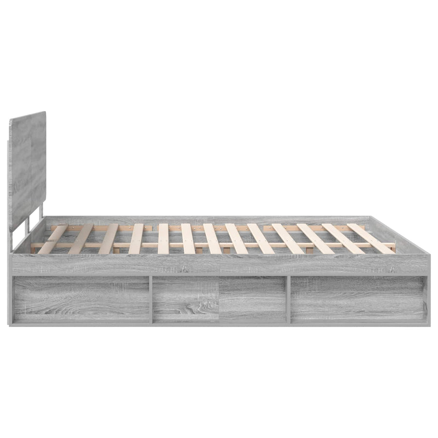 Bedframe Grijs Sonoma 180 x 200 cm Massief grenenhout