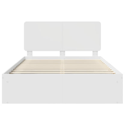 Bedframe met hoofdeinde Wit 160 x 200 cm Massief grenenhout