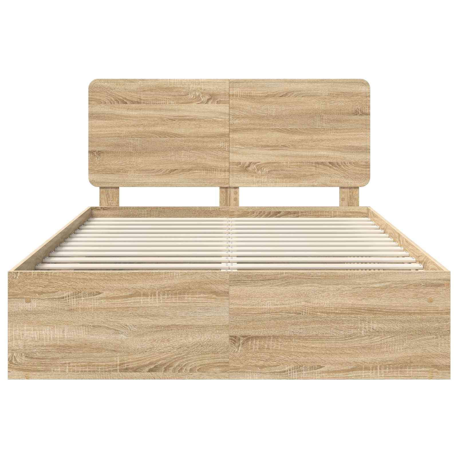Bedframe Met Hoofdeinde Sonoma Massief Grenenhout Sonoma Eiken 160 x 200 cm