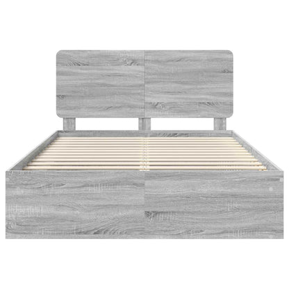 Bedframe Grijs Sonoma 160 x 200 cm Massief grenenhout
