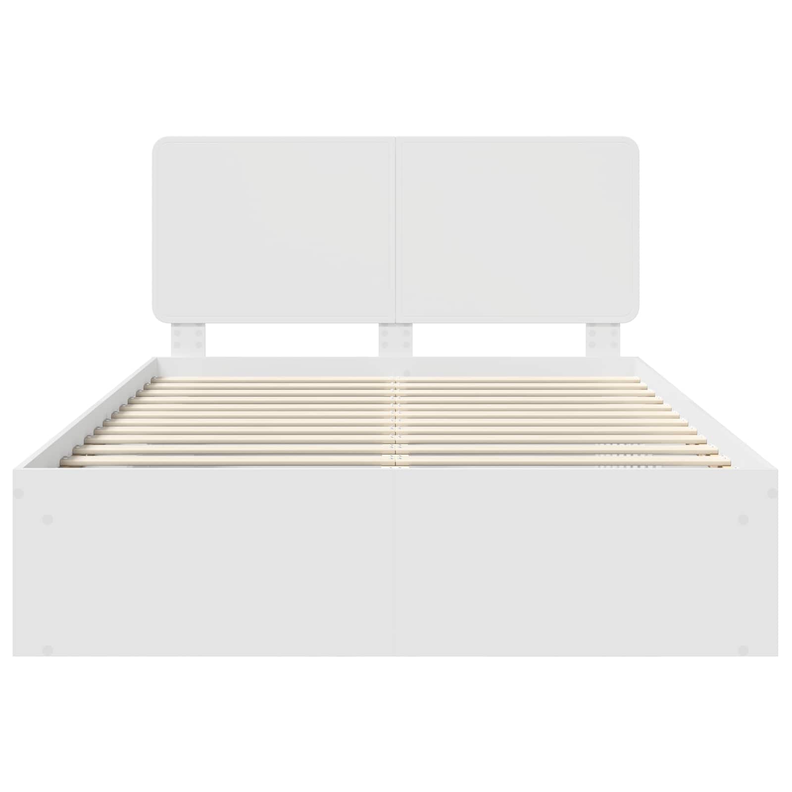 Bedframe met hoofdeinde Wit 150 x 200 cm Massief grenenhout