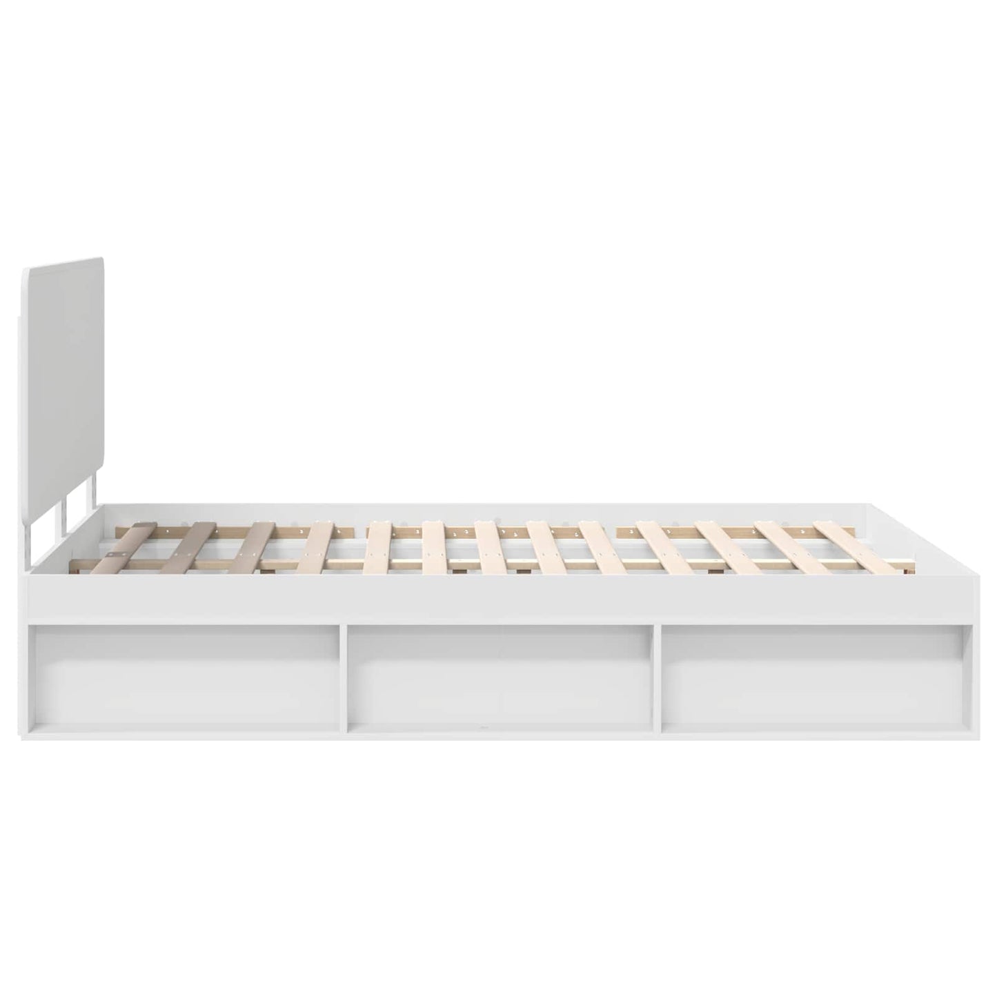 Bedframe met hoofdeinde Wit 150 x 200 cm Massief grenenhout
