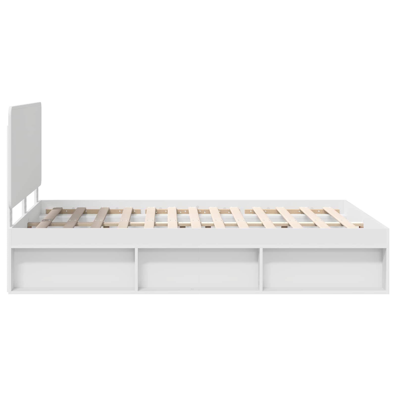 Bedframe met hoofdeinde Wit 150 x 200 cm Massief grenenhout