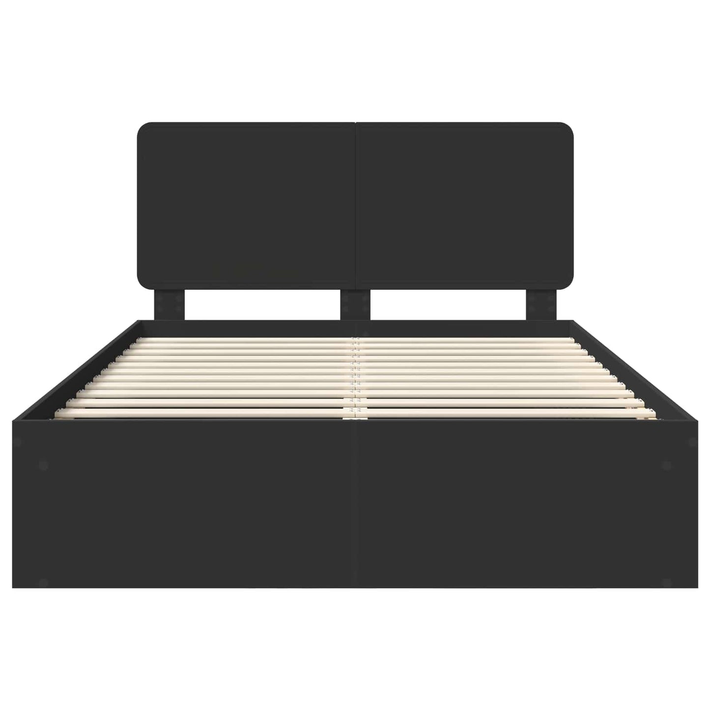Bedframe met hoofdeinde Zwart 150 x 200 cm Massief grenenhout