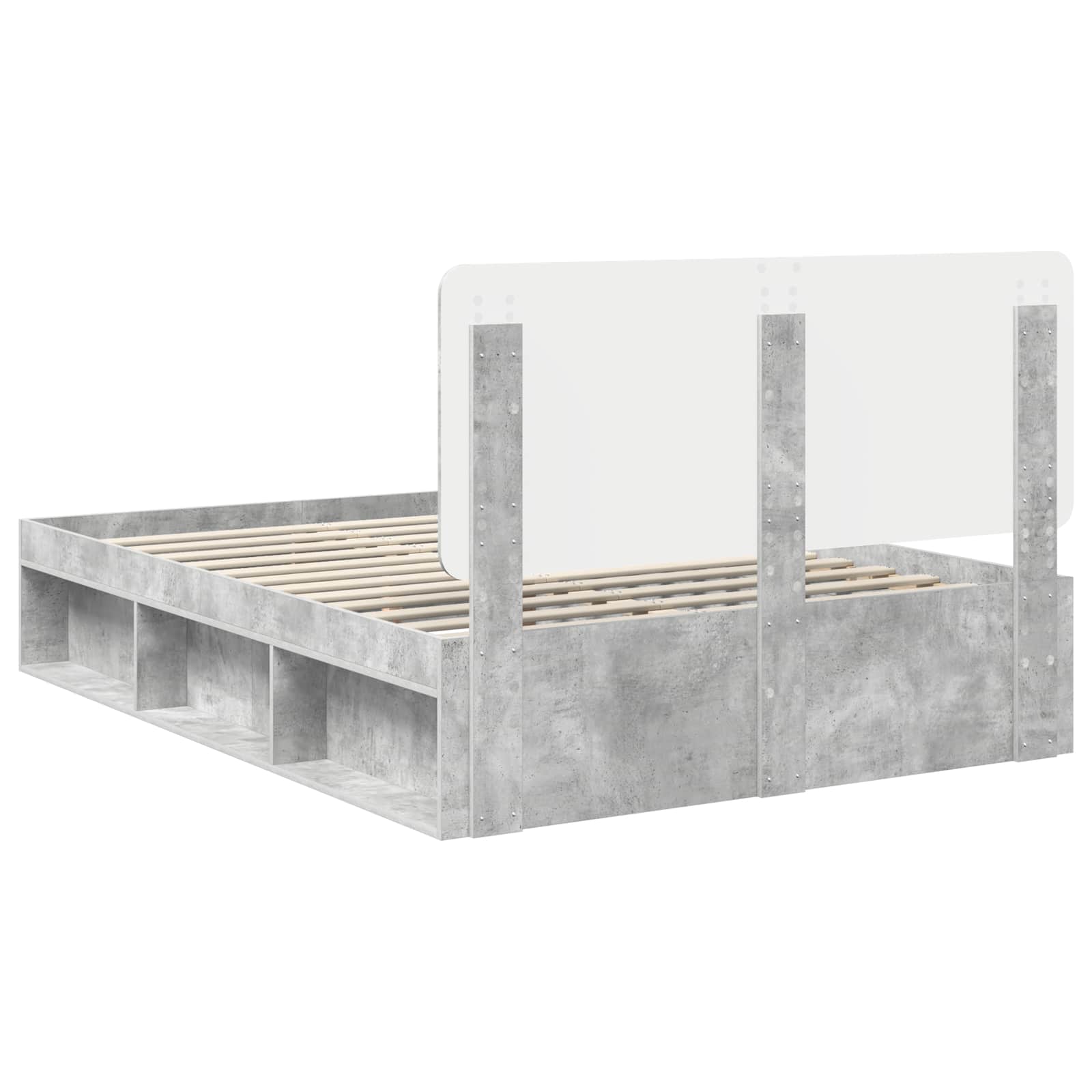 Bedframe Concerte Grijs 150 x 200 cm Massief grenenhout