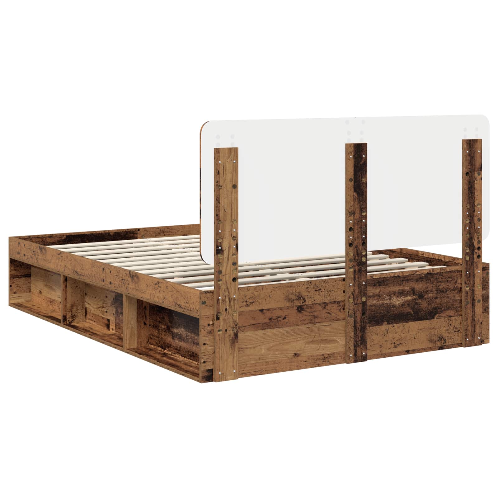 Bedframe met hoofdeinde Oudhout 150 x 200 cm Massief grenenhout