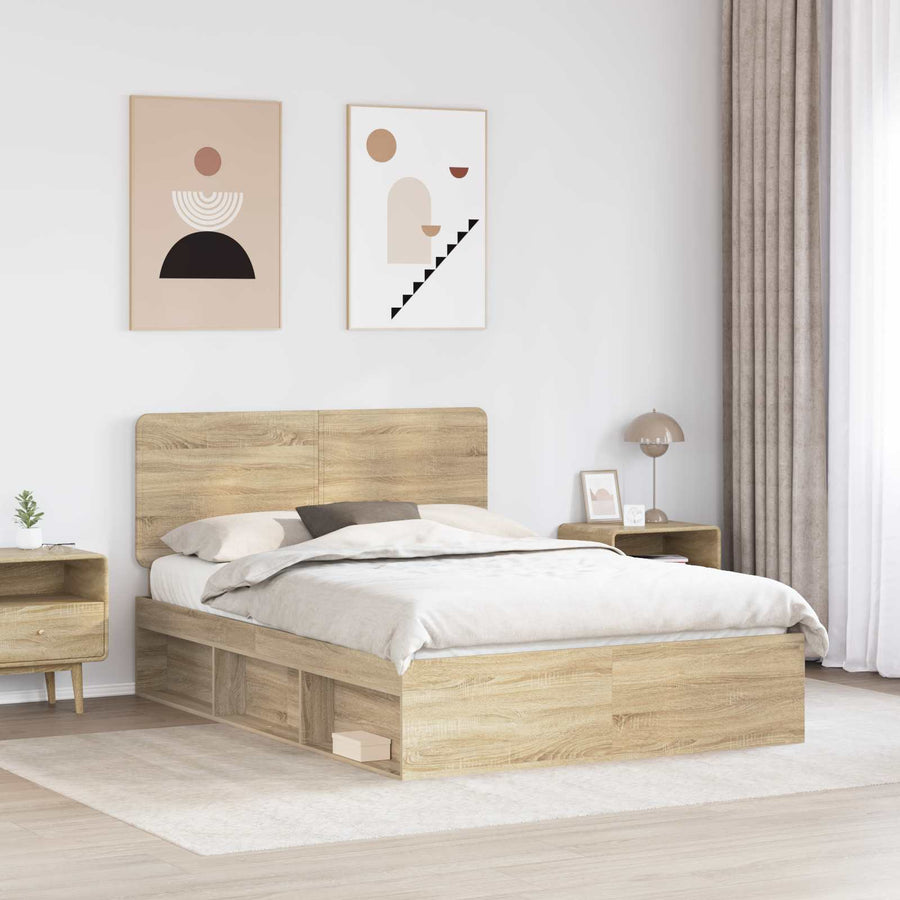 Bedframe met hoofdeinde Sonoma 140 x 200 cm Massief grenenhout