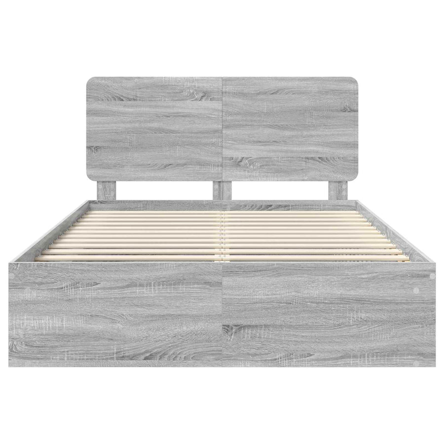 Bedframe Grijs Sonoma 140 x 200 cm Massief grenenhout