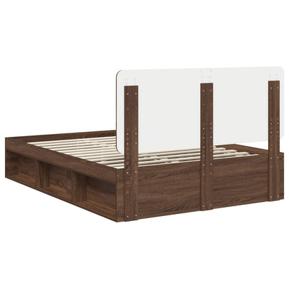 Bedframe Bruin Eiken 140 x 200 cm Massief grenenhout