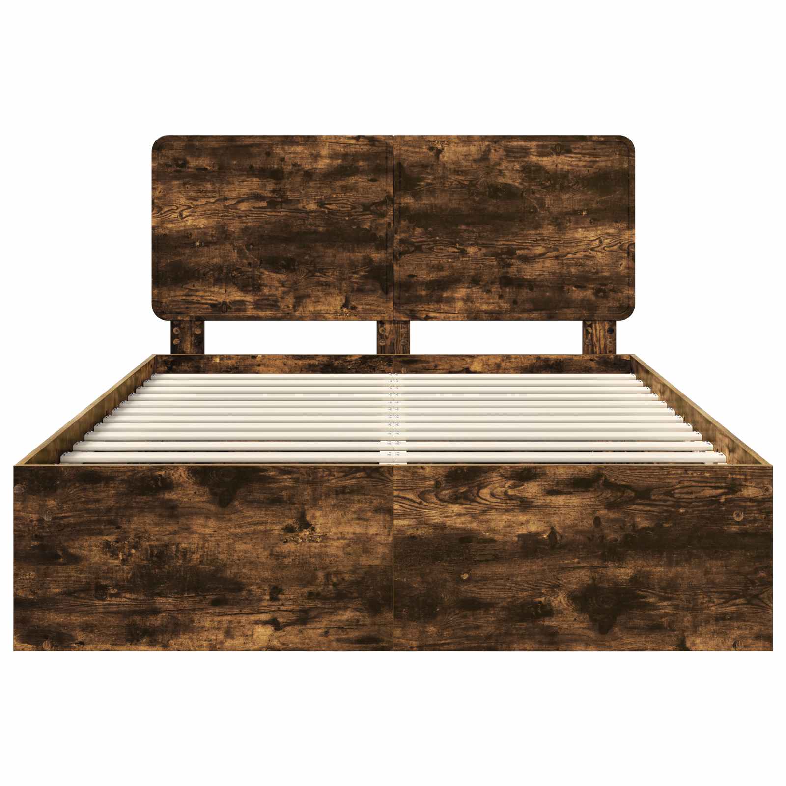 Bedframe Gerookt eiken 140 x 190 cm Massief grenenhout