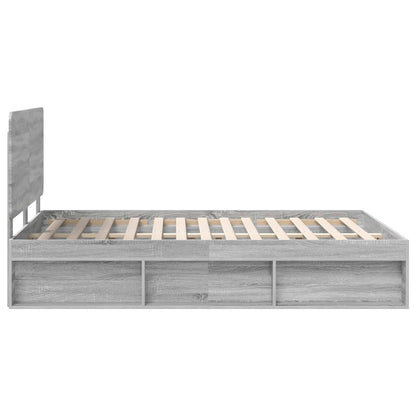Bedframe Grijs Sonoma 140 x 190 cm Massief grenenhout