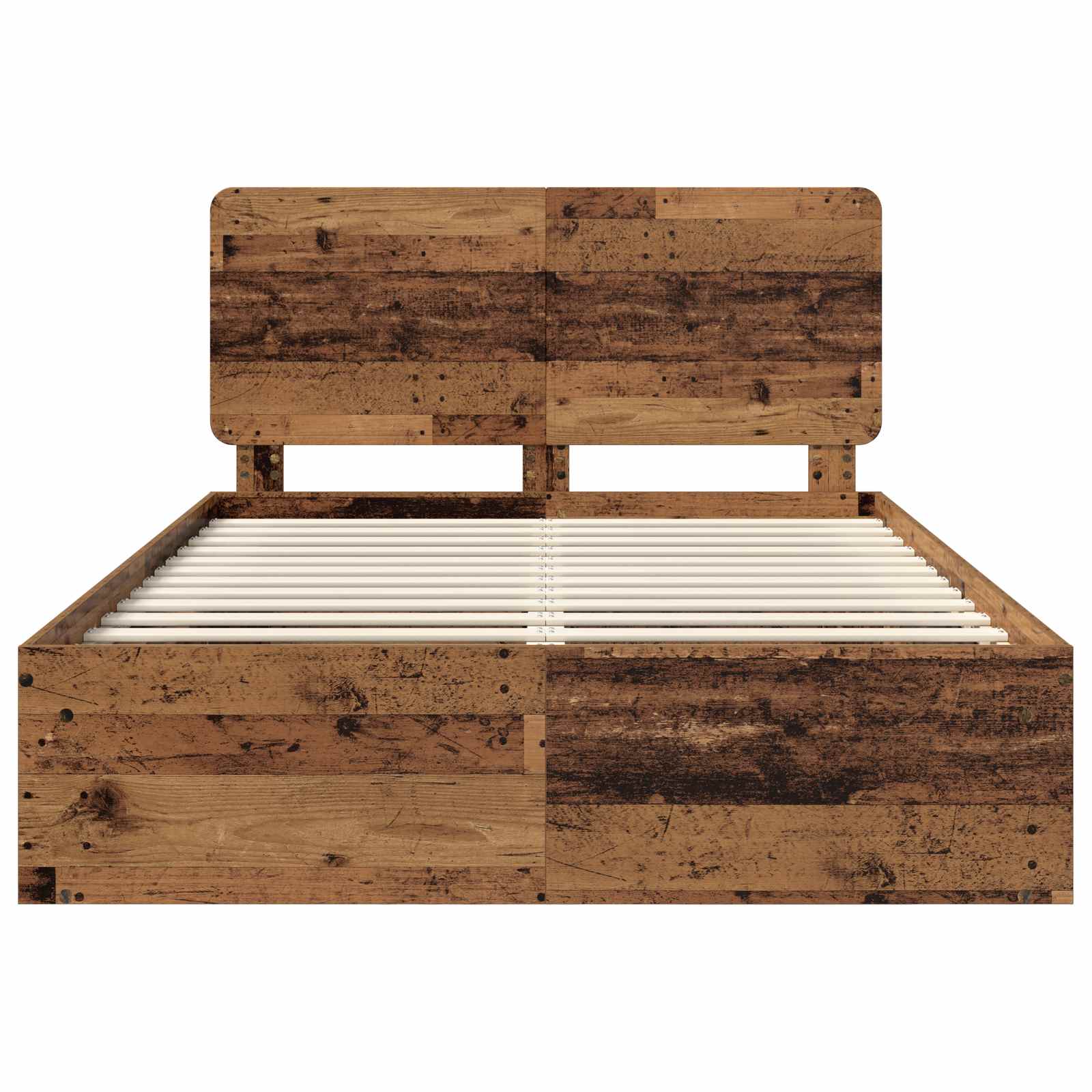 Bedframe met hoofdeinde Oudhout 140 x 190 cm Massief grenenhout