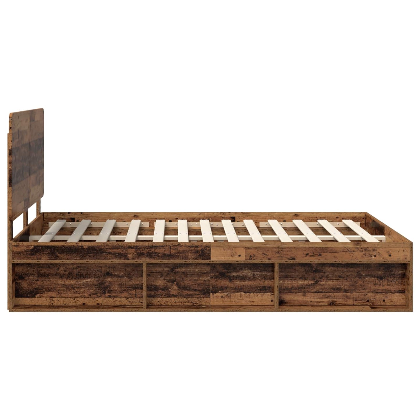Bedframe met hoofdeinde Oudhout 140 x 190 cm Massief grenenhout