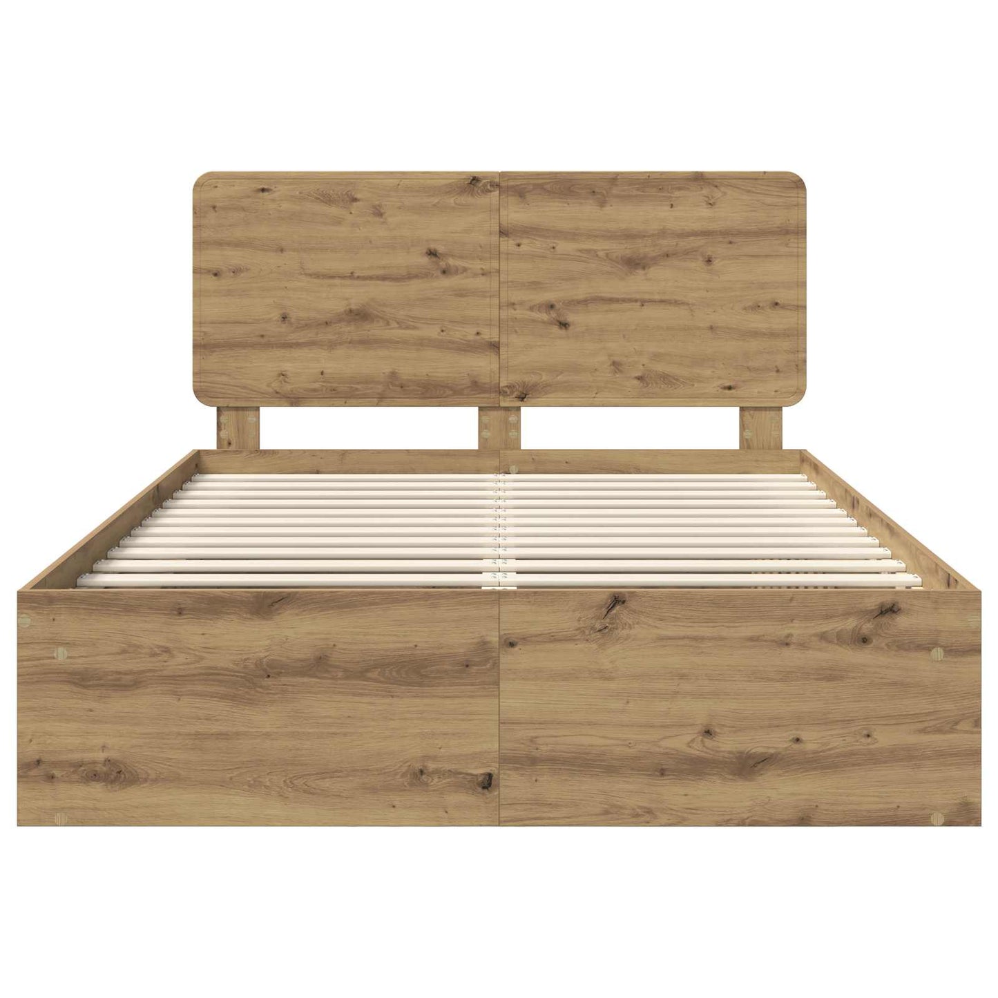 Bedframe Ambachtelijk eiken 140 x 190 cm Massief grenenhout