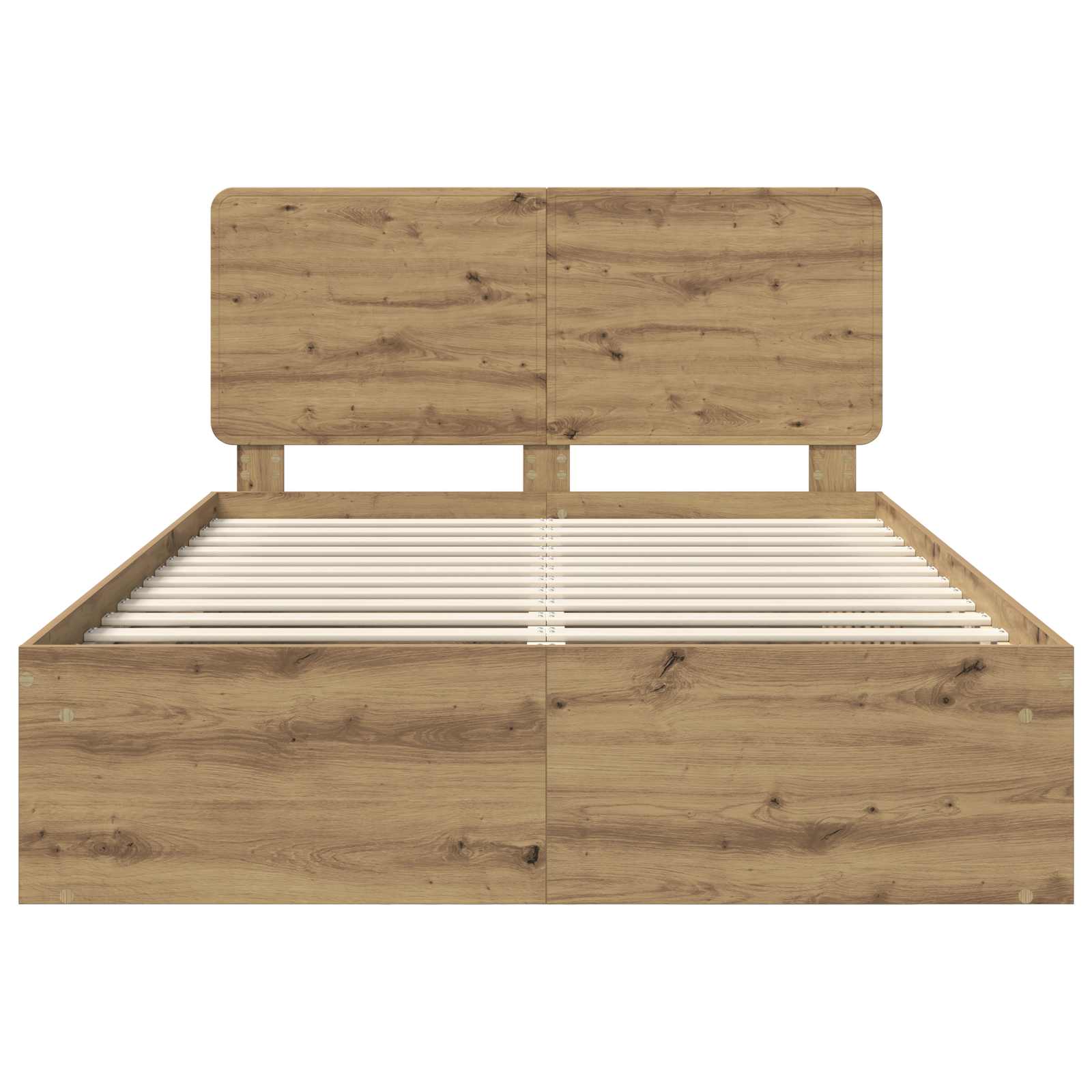 Bedframe Ambachtelijk eiken 140 x 190 cm Massief grenenhout