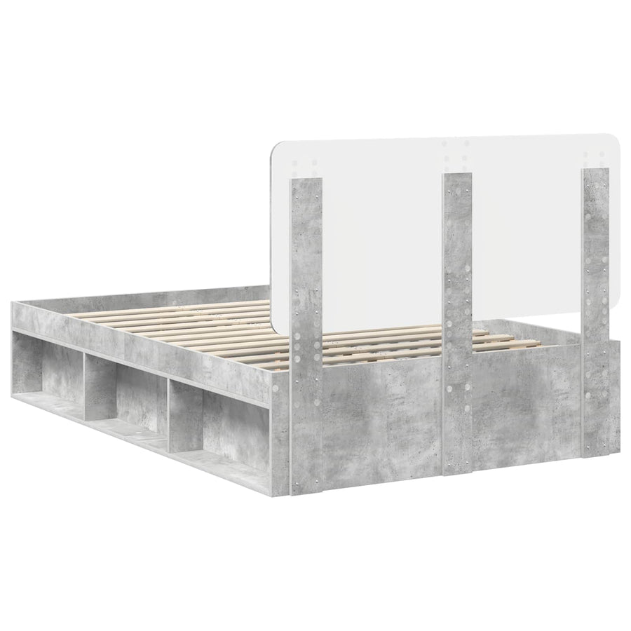 Bedframe Concerte Grijs 135 x 190 cm Massief grenenhout