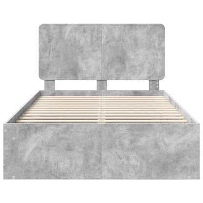 Bedframe Concerte Grijs 135 x 190 cm Massief grenenhout