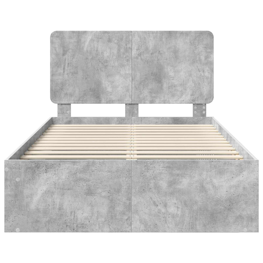 Bedframe Concerte Grijs 135 x 190 cm Massief grenenhout